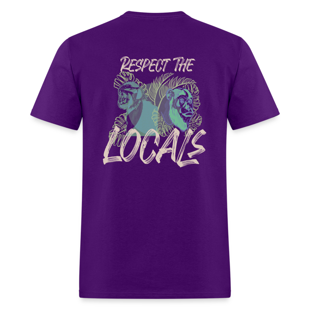 Respect The Locals Unisex T-Shirt - Gray Logo - purple