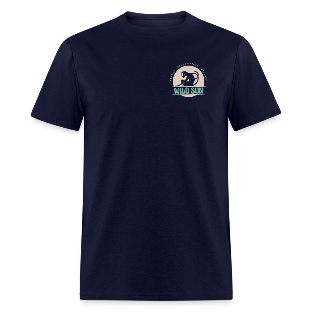Respect The Locals Unisex T-Shirt - Gray Logo - navy