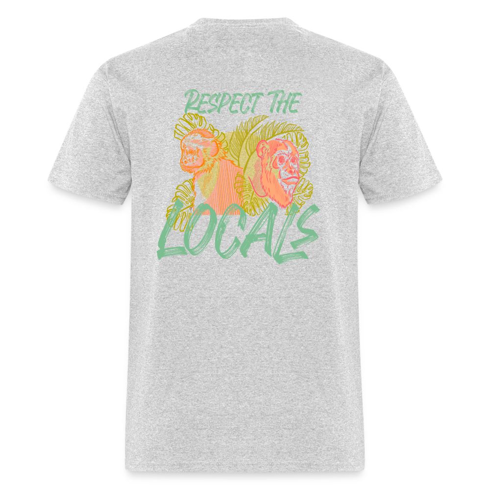 Respect The Locals Unisex Classic T-Shirt - Green Logo - heather gray