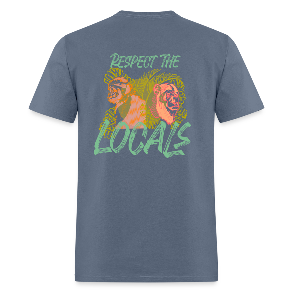 Respect The Locals Unisex Classic T-Shirt - Green Logo - denim