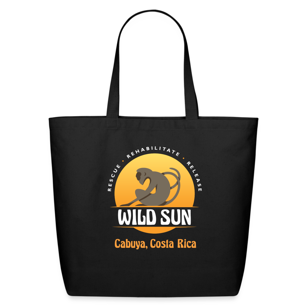 Go Wild Cotton Tote Color Graphic - black