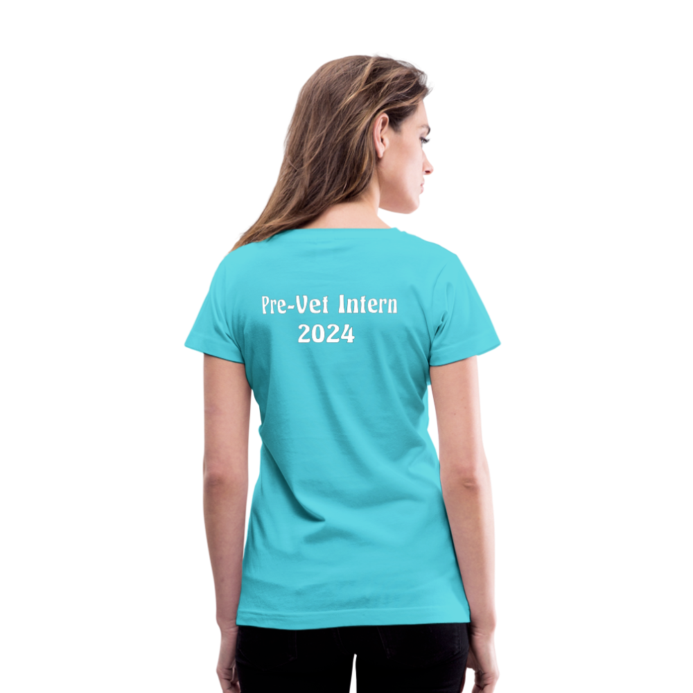 Women's V-Neck T-Shirt Pre-Vet Intern 2024 - aqua