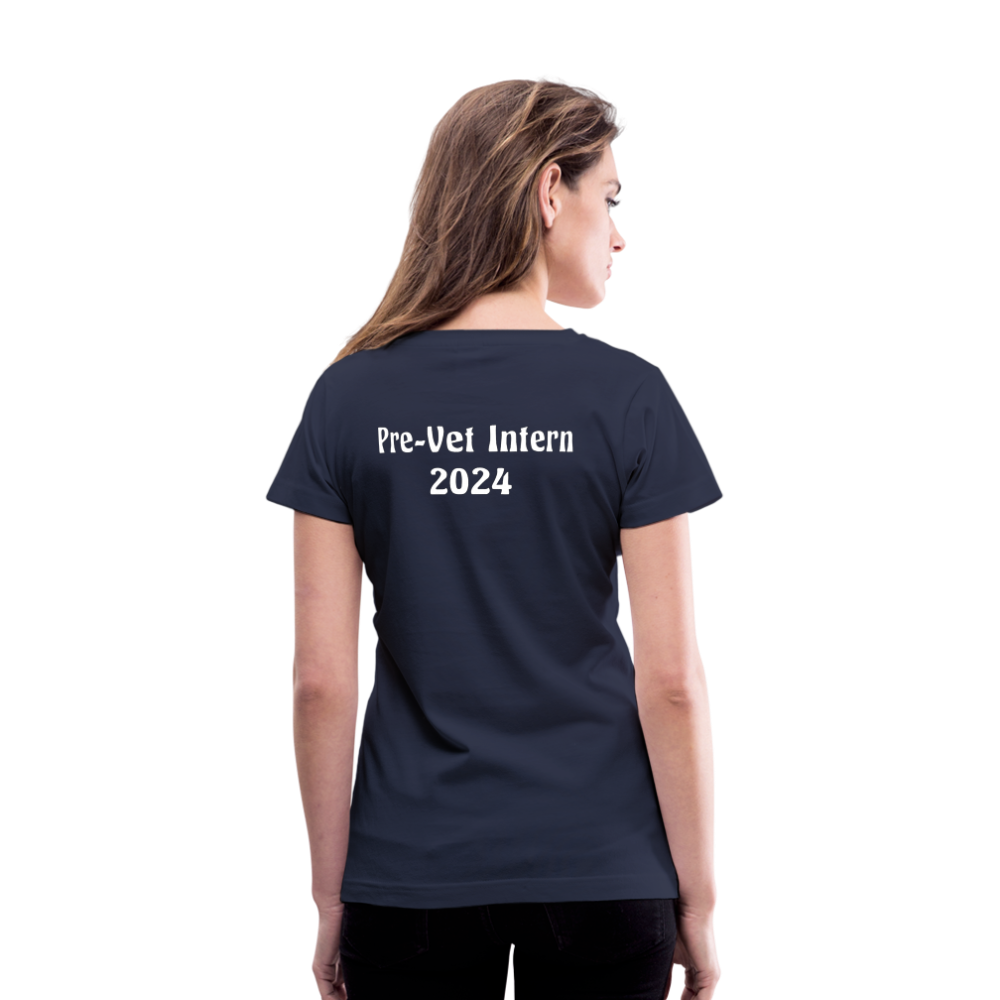Women's V-Neck T-Shirt Pre-Vet Intern 2024 - navy