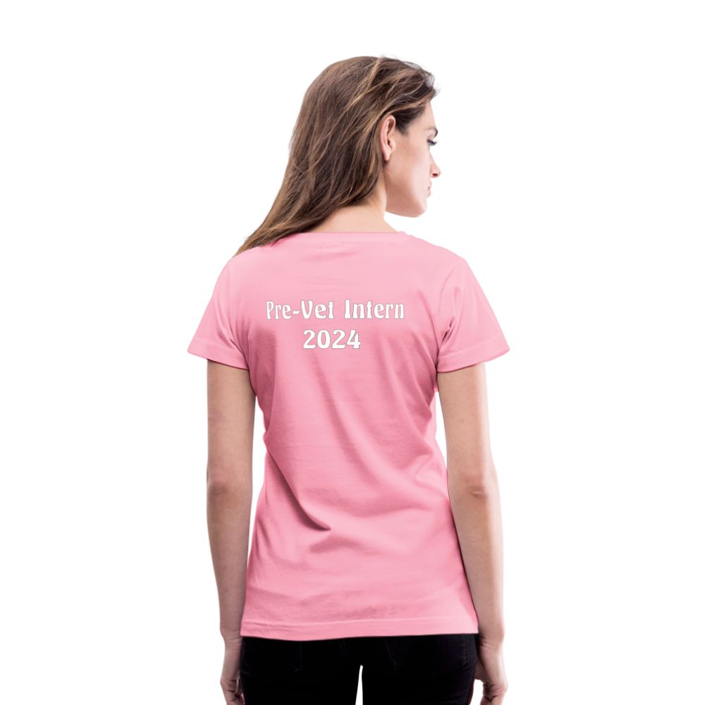 Women's V-Neck T-Shirt Pre-Vet Intern 2024 - pink