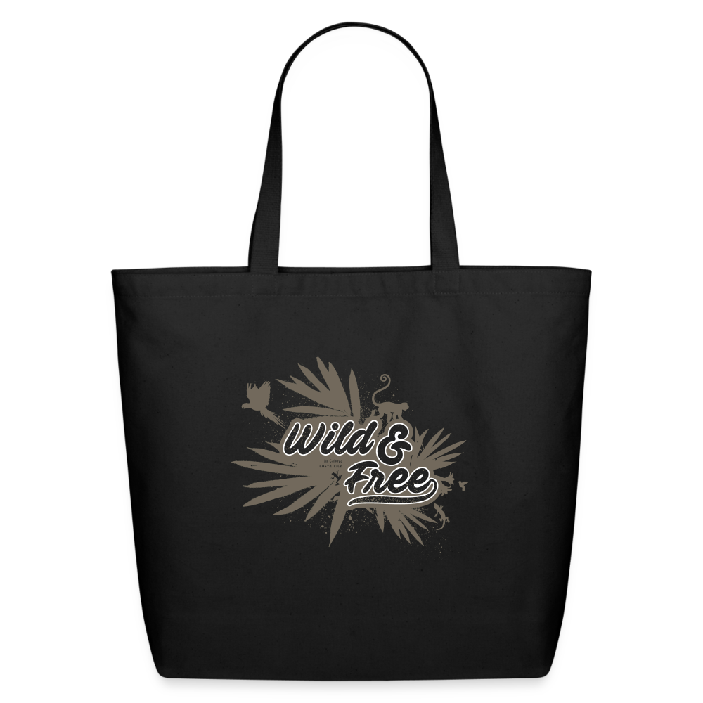 Wild & Free Cotton Tote - black