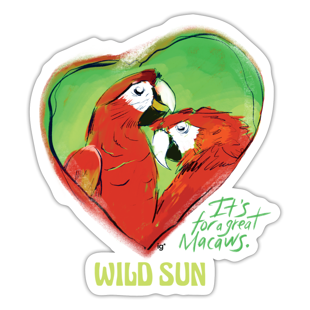 Great Macaws Sticker - white matte
