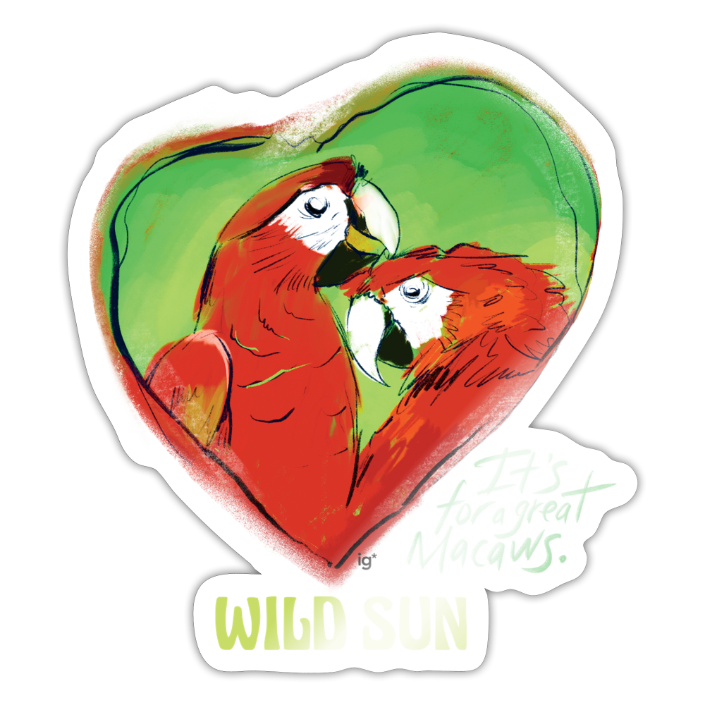 Great Macaws Sticker - white glossy