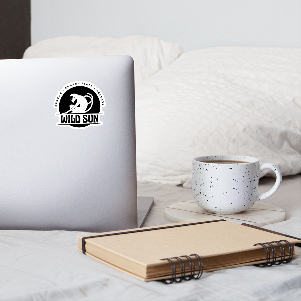 Wild Sun Sticker Black Logo - white matte