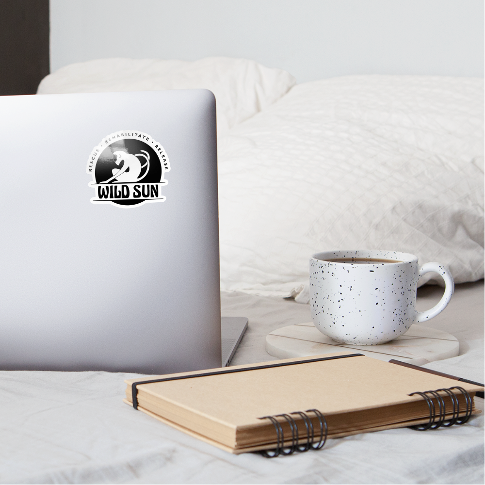 Wild Sun Sticker Black Logo - white glossy