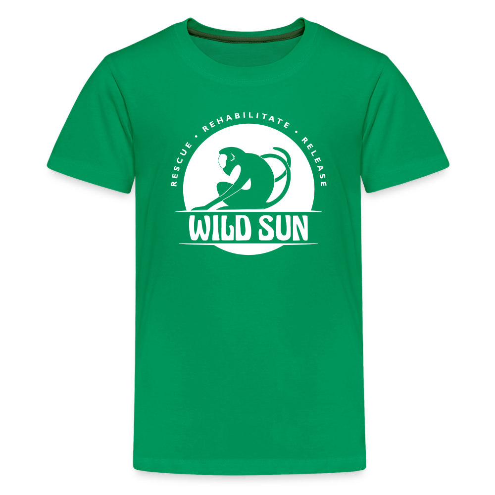 Wild Sun Kids' Premium T-Shirt White Logo - kelly green