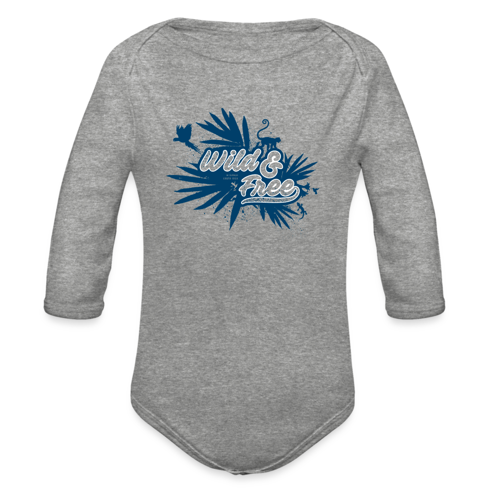 Wild & Free Organic Long Sleeve Baby Bodysuit - heather grey