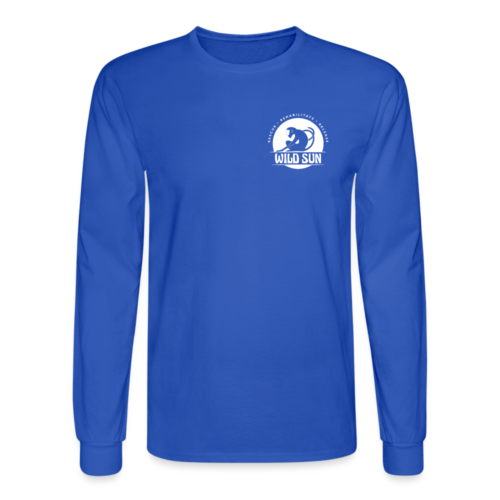 Wild Sun Men's Long Sleeve T-Shirt White Logo - royal blue