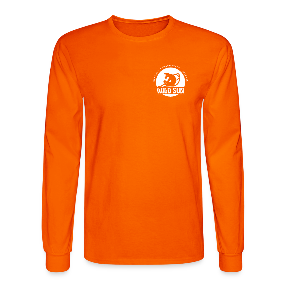 Wild Sun Men's Long Sleeve T-Shirt White Logo - orange