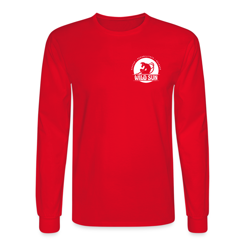 Wild Sun Men's Long Sleeve T-Shirt White Logo - red