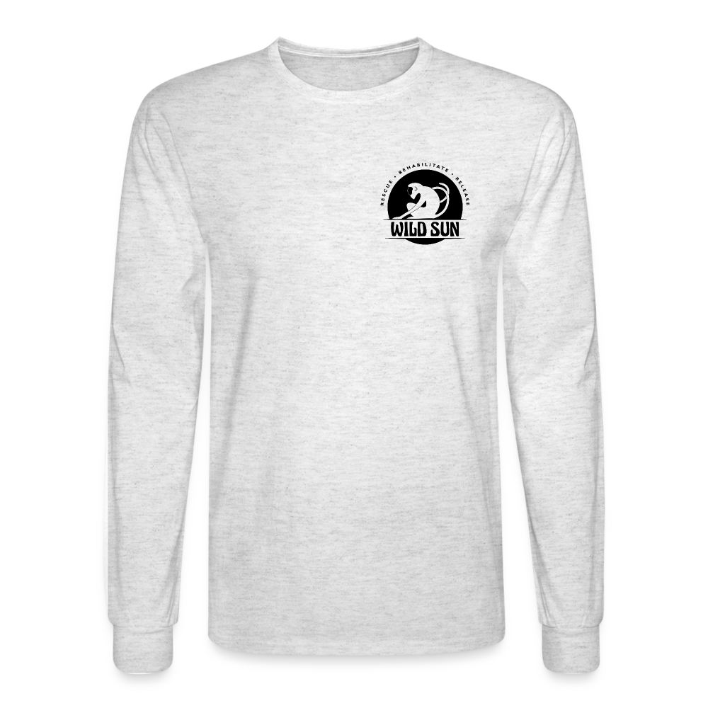 Wild Sun Men's Long Sleeve T-Shirt Black Logo - light heather gray