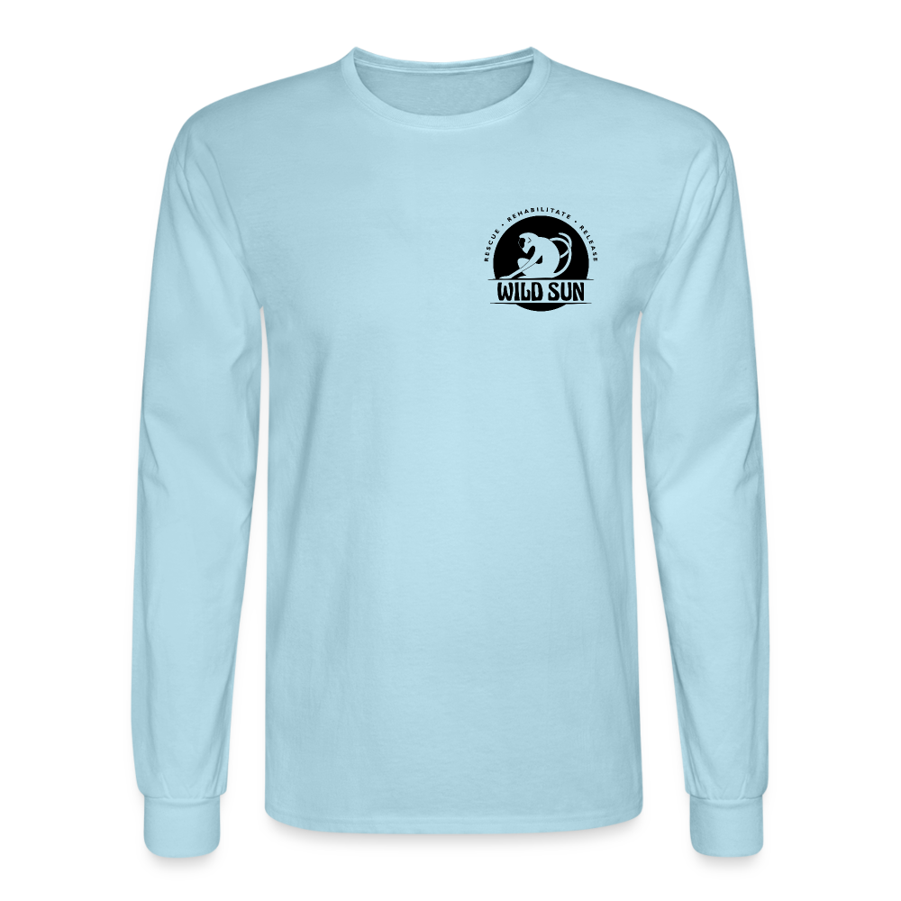 Wild Sun Men's Long Sleeve T-Shirt Black Logo - powder blue