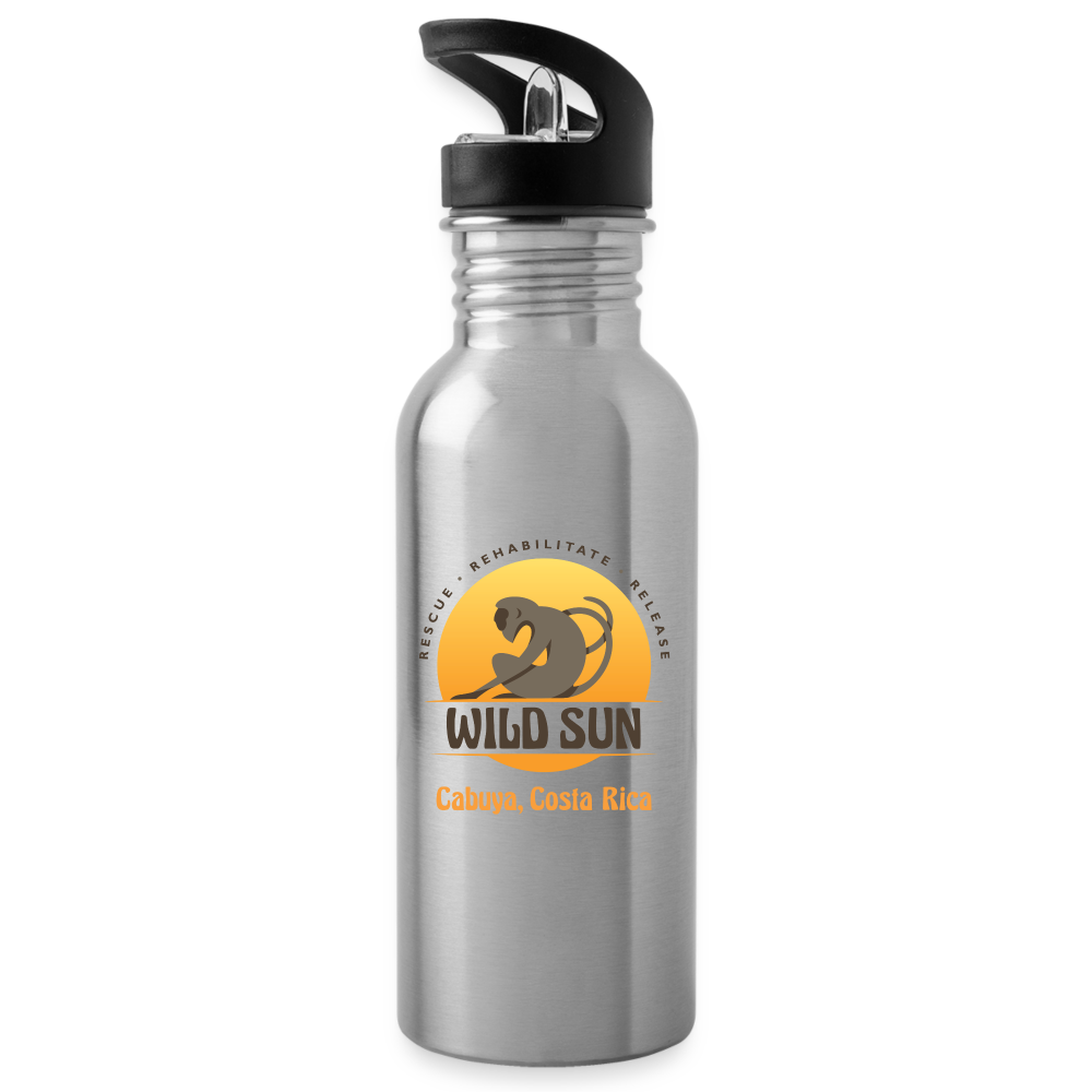 Wild Sun Water Bottle Color Logo - silver