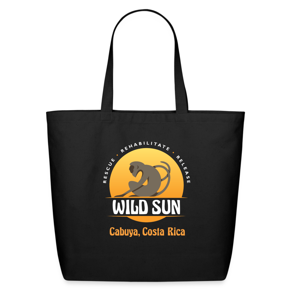 Go Wild Cotton Tote White Graphic - black