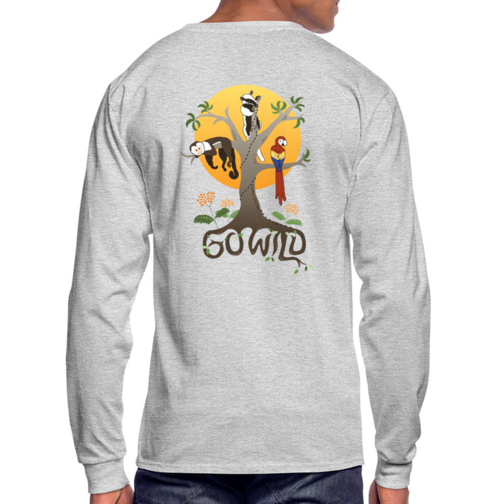 Go Wild Men's Long Sleeve T-Shirt Color Logo - heather gray