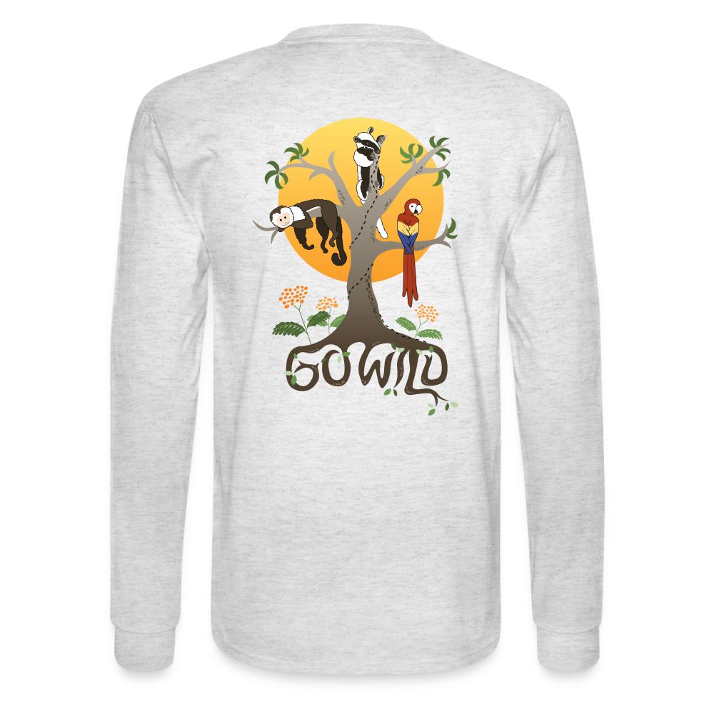 Go Wild Men's Long Sleeve T-Shirt Color Logo - light heather gray