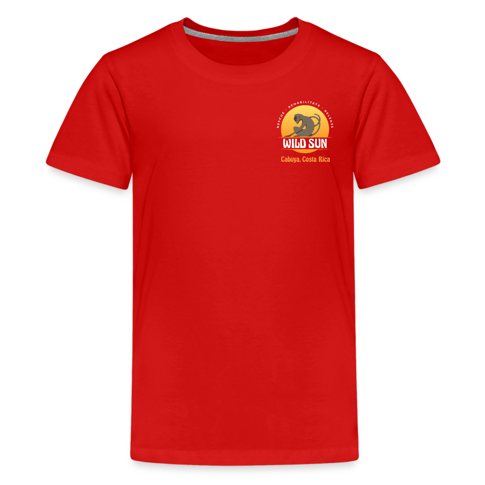 Go Wild Kids' Premium T-Shirt White Graphic - red