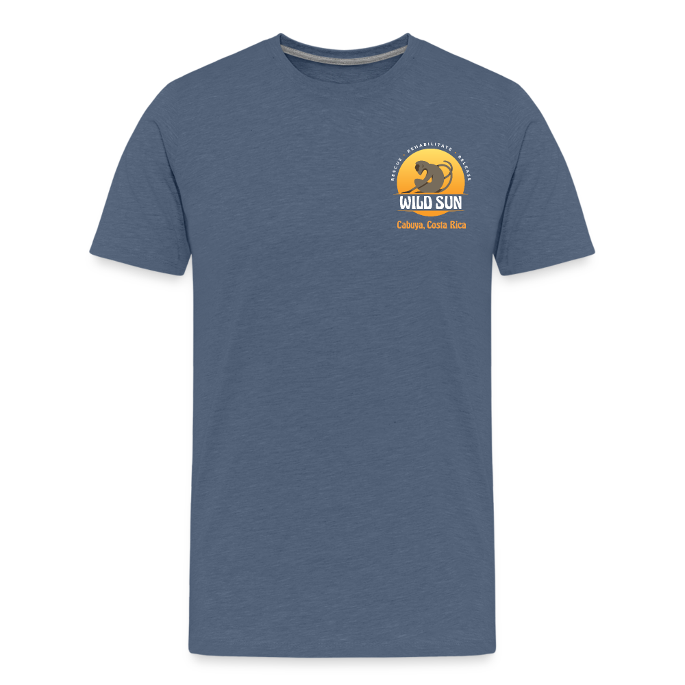 Go Wild Kids' Premium T-Shirt White Graphic - heather blue