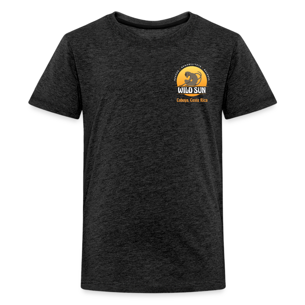 Go Wild Kids' Premium T-Shirt White Graphic - charcoal grey