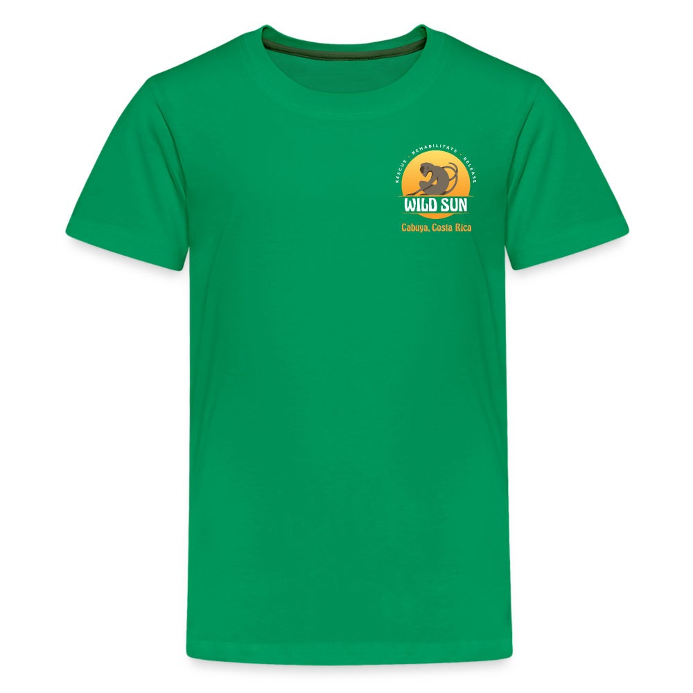 Go Wild Kids' Premium T-Shirt White Graphic - kelly green