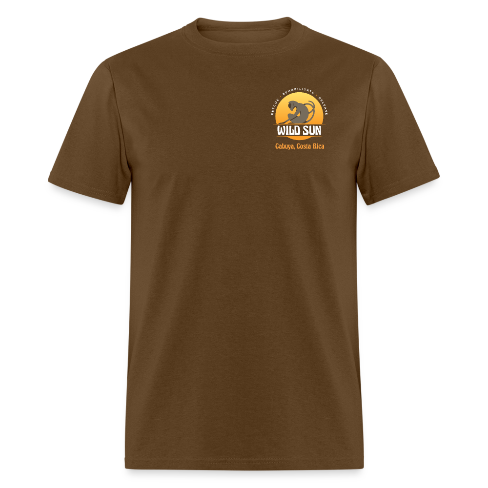 Go Wild Unisex Classic T-Shirt White Graphic - brown
