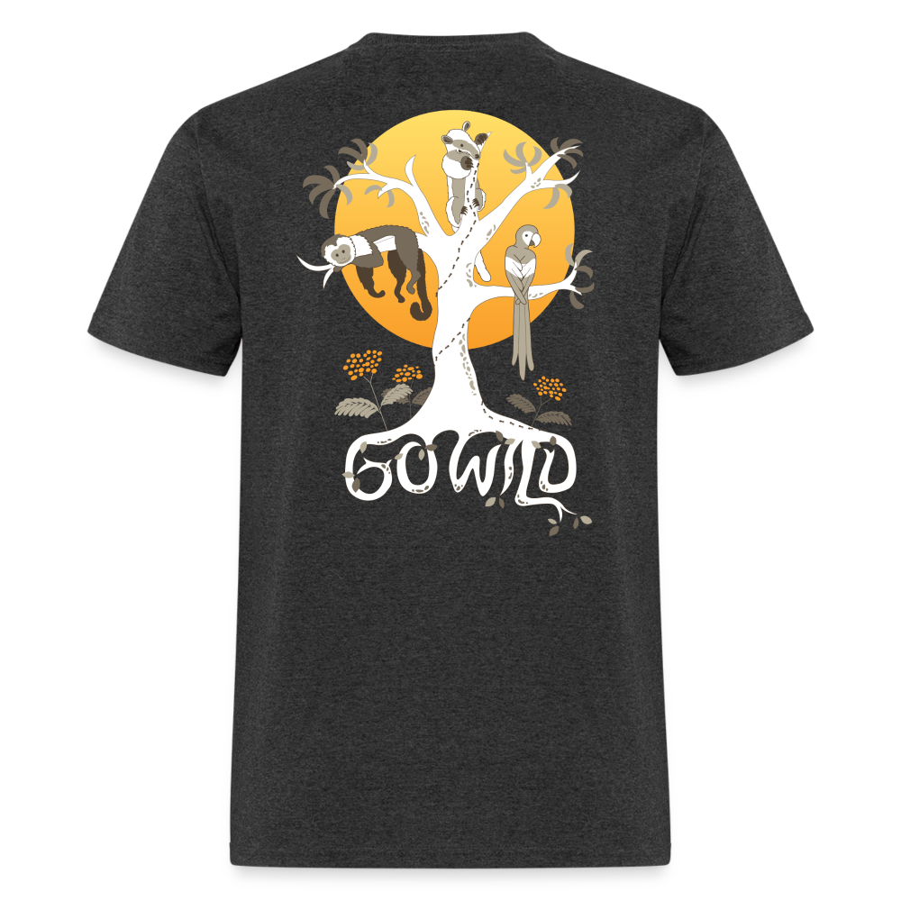 Go Wild Unisex Classic T-Shirt White Graphic - heather black