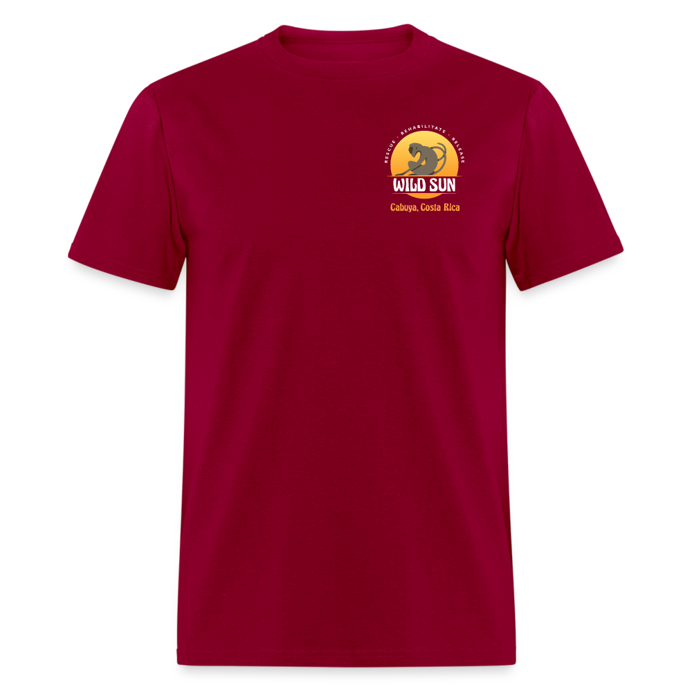 Go Wild Unisex Classic T-Shirt White Graphic - dark red