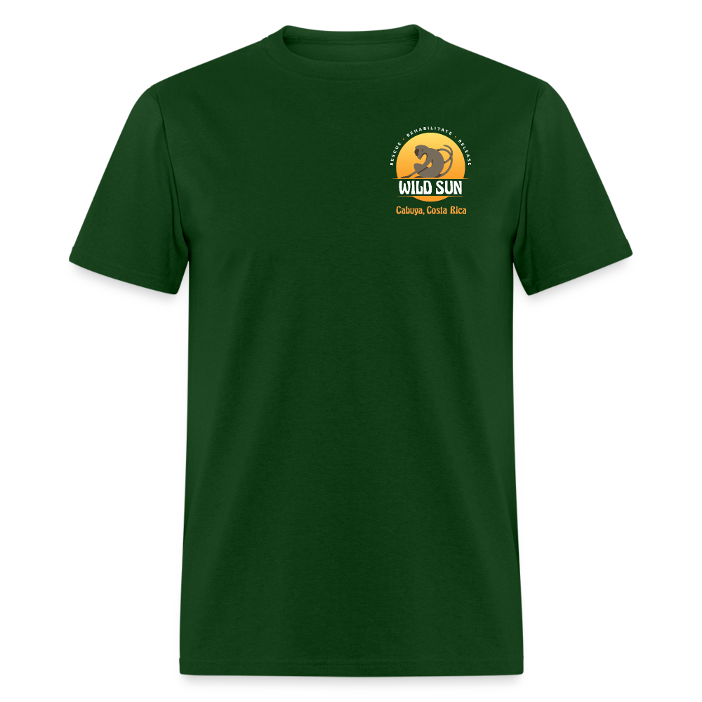 Go Wild Unisex Classic T-Shirt White Graphic - forest green