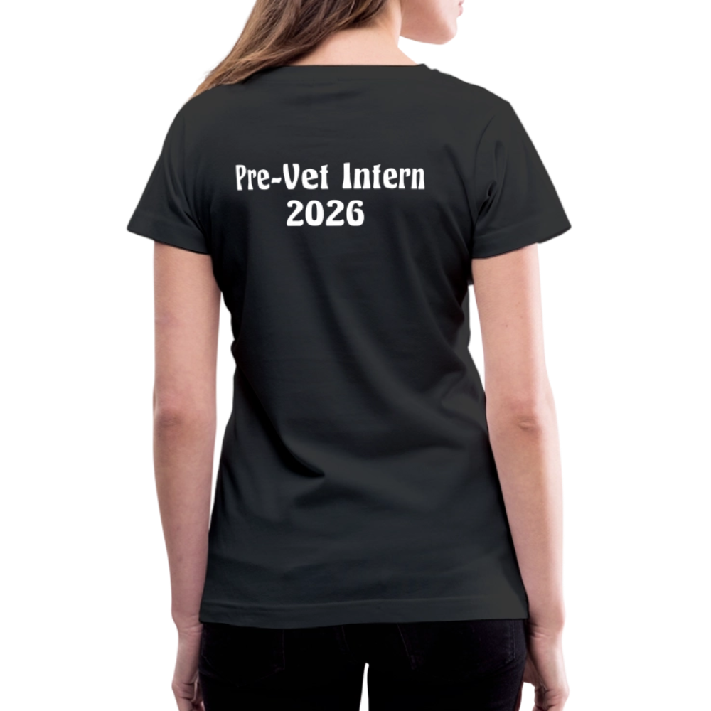 Pre-Vet Intern 2026 - Women's V-Neck T-Shirt - black