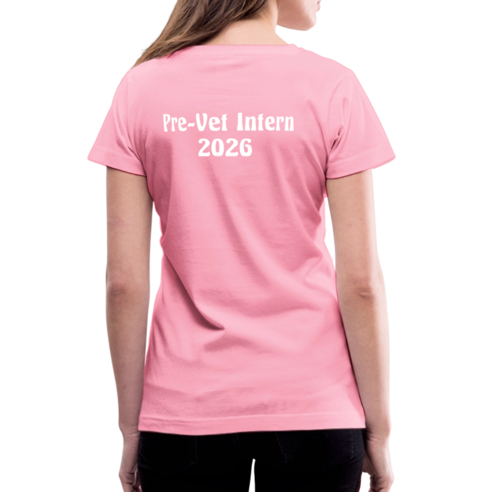 Pre-Vet Intern 2026 - Women's V-Neck T-Shirt - pink