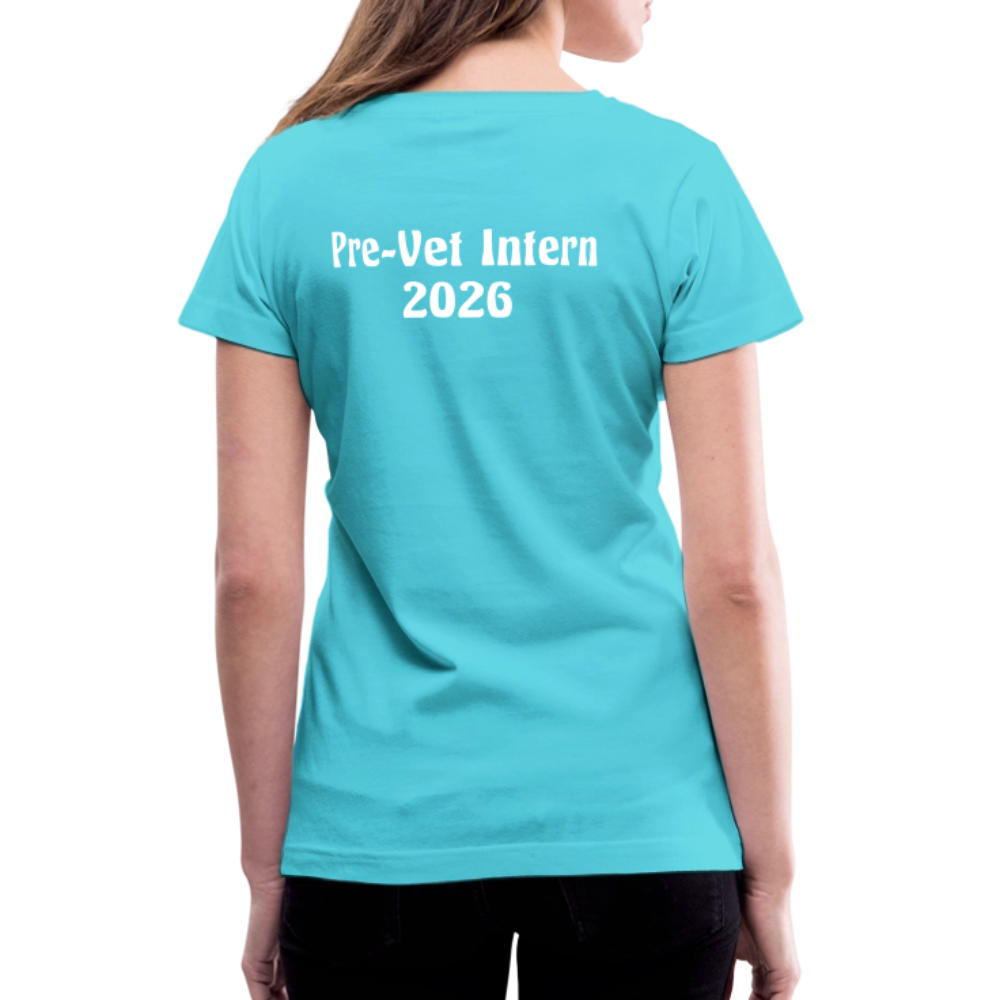 Pre-Vet Intern 2026 - Women's V-Neck T-Shirt - aqua