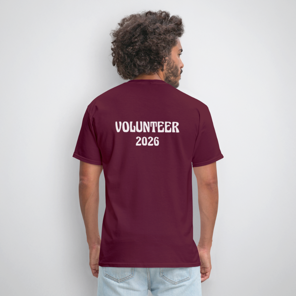 Volunteer 2026 T-Shirt - burgundy