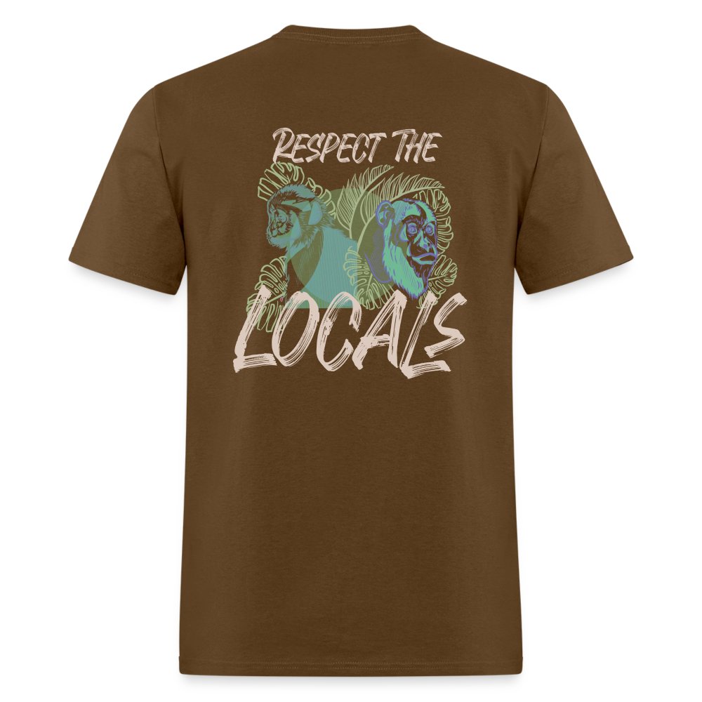 Respect The Locals Unisex T-Shirt - Gray Logo - brown