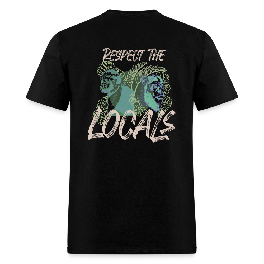 Respect The Locals Unisex T-Shirt - Gray Logo - black