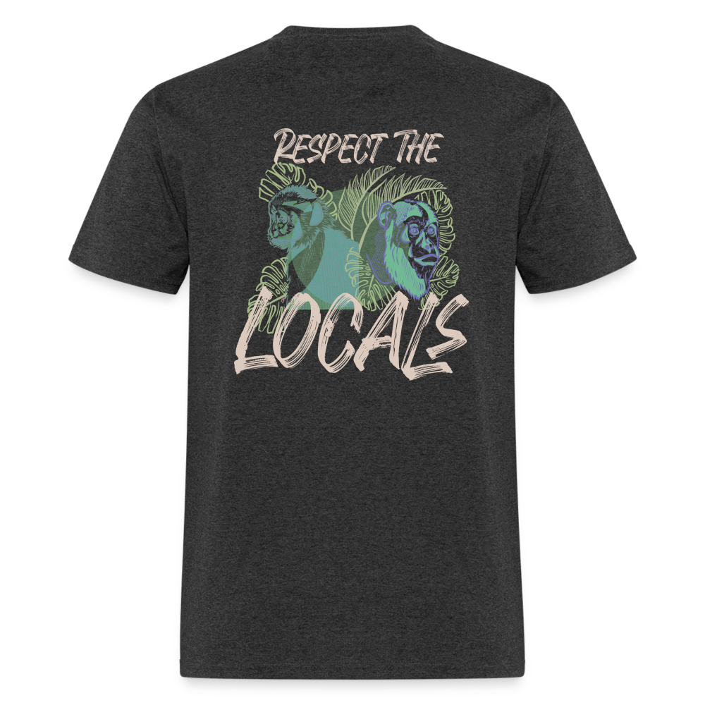 Respect The Locals Unisex T-Shirt - Gray Logo - heather black