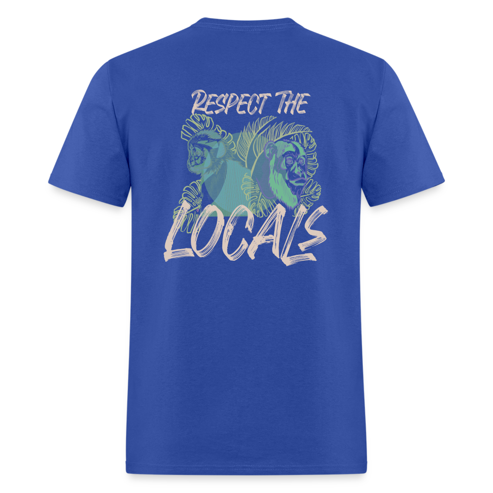 Respect The Locals Unisex T-Shirt - Gray Logo - royal blue
