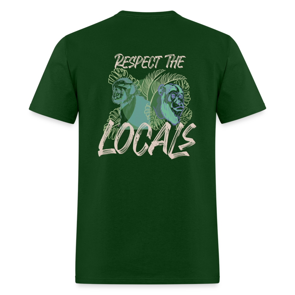 Respect The Locals Unisex T-Shirt - Gray Logo - forest green