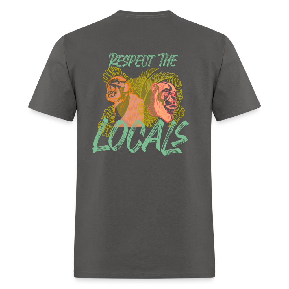 Respect The Locals Unisex Classic T-Shirt - Green Logo - charcoal