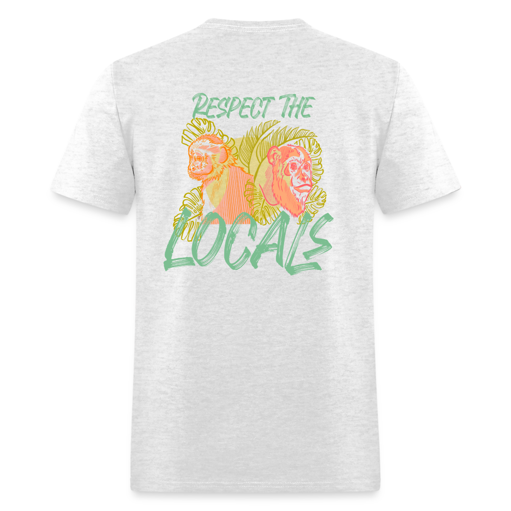 Respect The Locals Unisex Classic T-Shirt - Green Logo - light heather gray
