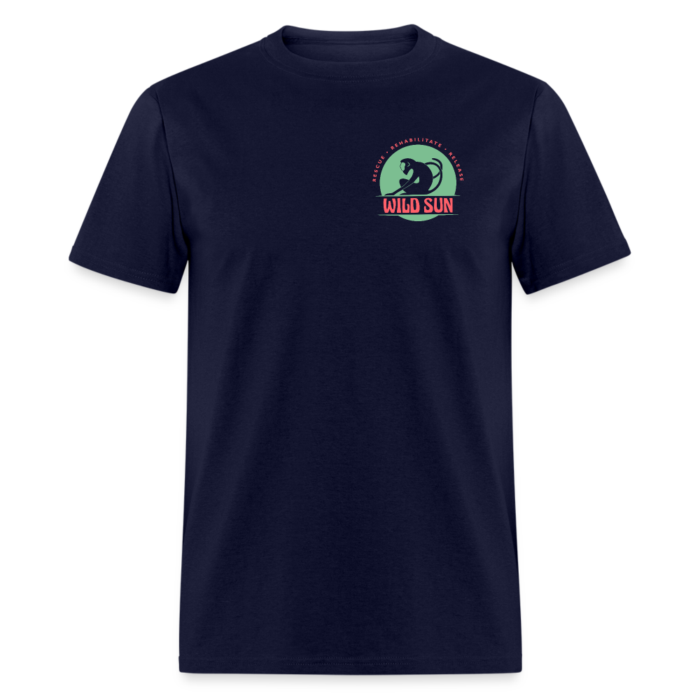 Respect The Locals Unisex Classic T-Shirt - Green Logo - navy