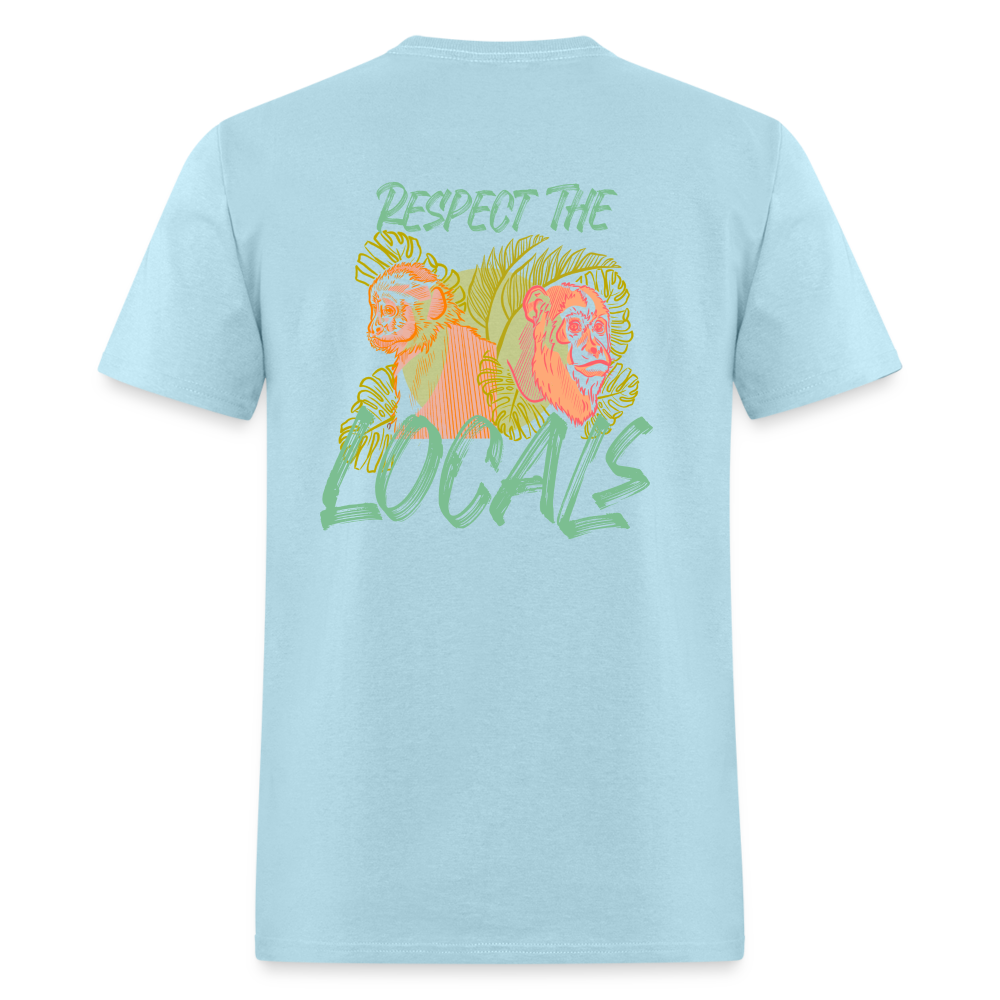 Respect The Locals Unisex Classic T-Shirt - Green Logo - powder blue