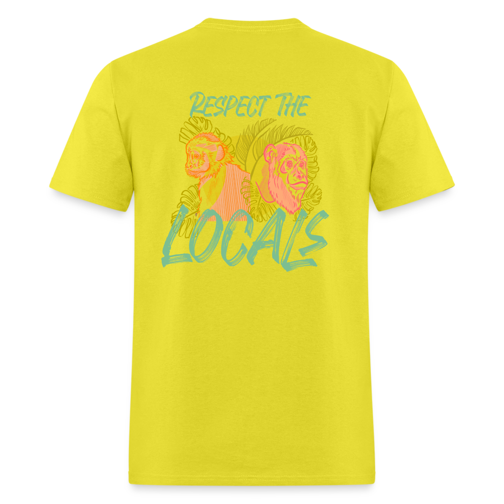 Respect The Locals Unisex Classic T-Shirt - Green Logo - yellow