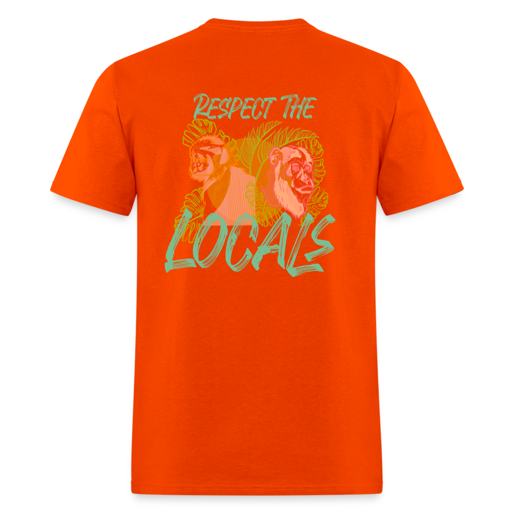 Respect The Locals Unisex Classic T-Shirt - Green Logo - orange