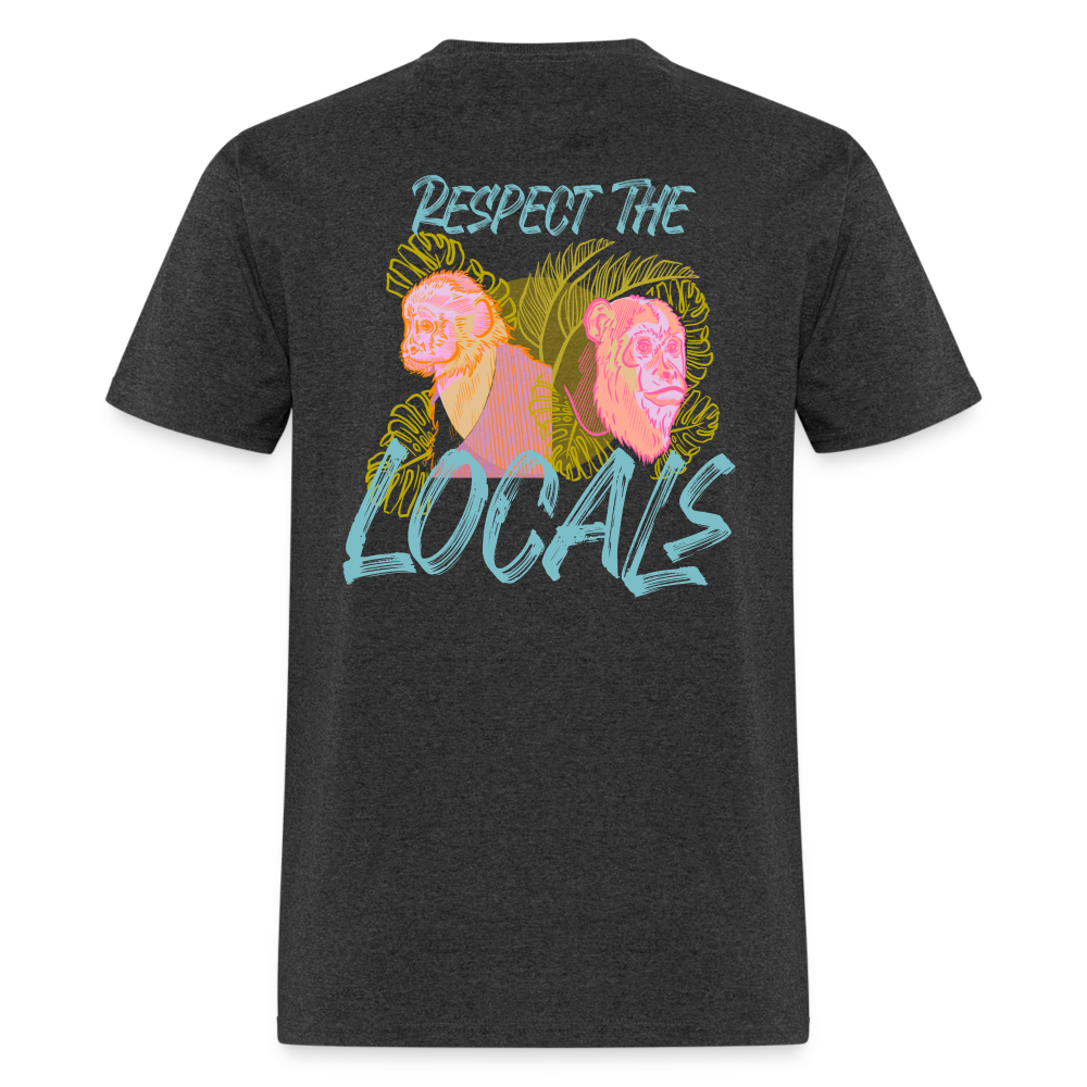 #7 Respect The Locals Unisex Classic T-Shirt - Blue Logo - heather black
