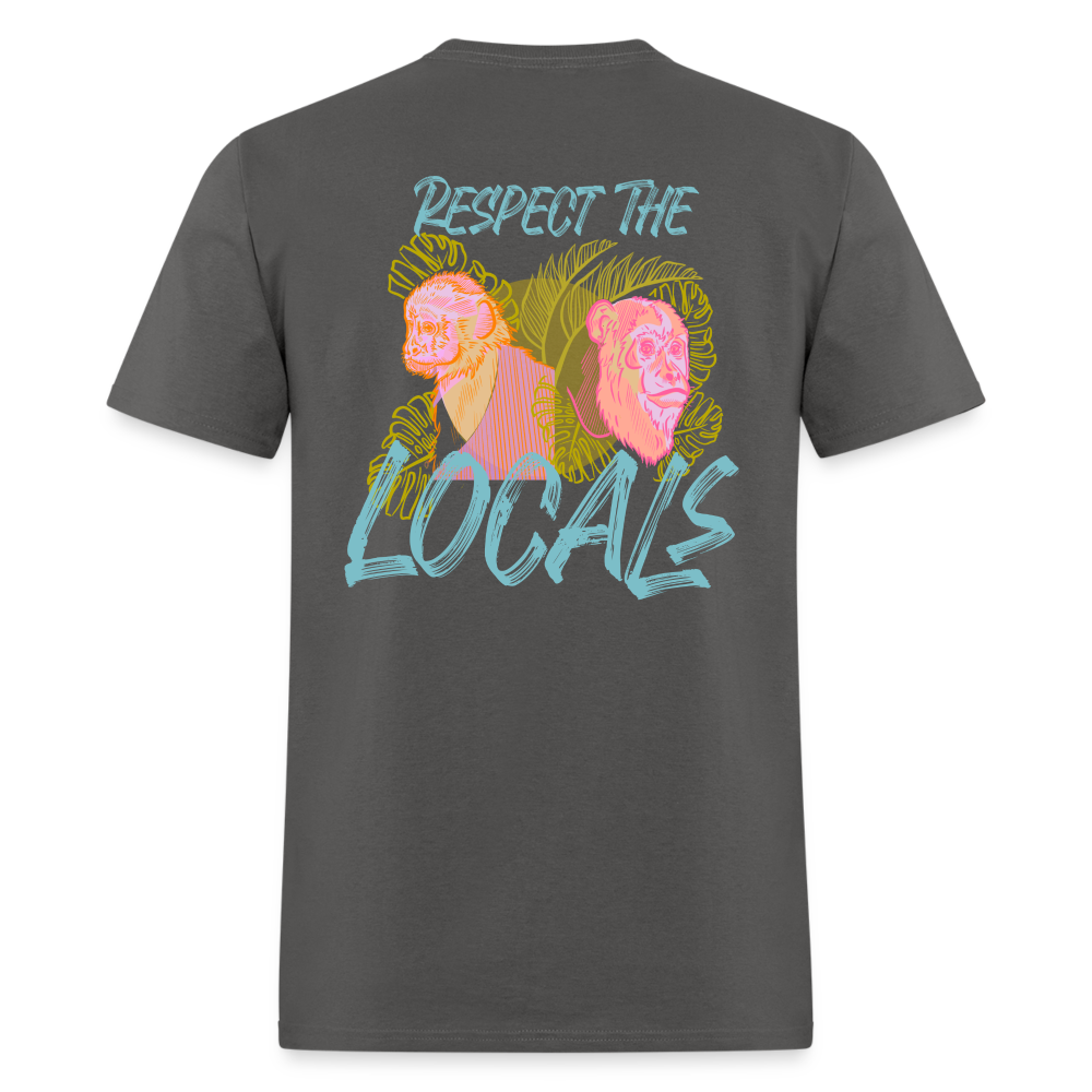 #7 Respect The Locals Unisex Classic T-Shirt - Blue Logo - charcoal