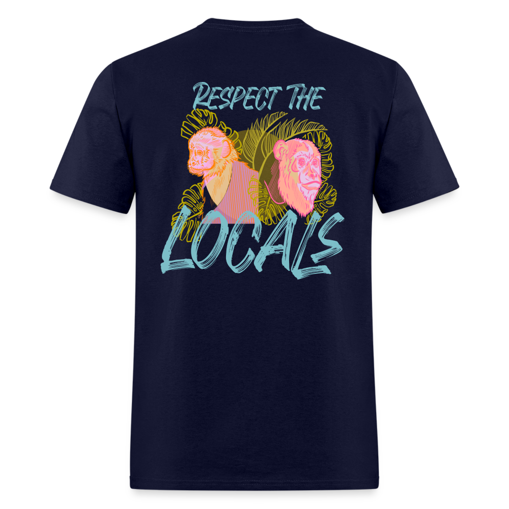 #7 Respect The Locals Unisex Classic T-Shirt - Blue Logo - navy